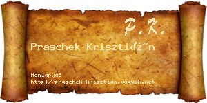 Praschek Krisztián névjegykártya