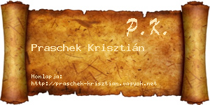 Praschek Krisztián névjegykártya